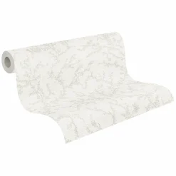 Vliestapete Floral Blätter Creme Grau 79090-3