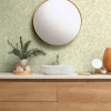 Vliestapete Floral Blätter Creme Grün Metallic 39747-2