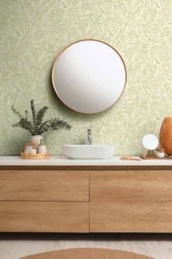 Vliestapete Floral Blätter Creme Grün Metallic 39747-2