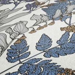 Vliestapete Floral Blätter creme blau 37751-7