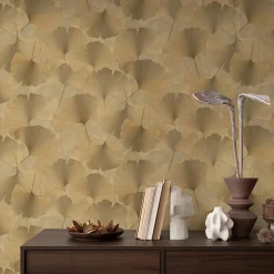 Vliestapete Floral Blätter Gold Metallic 10470-30