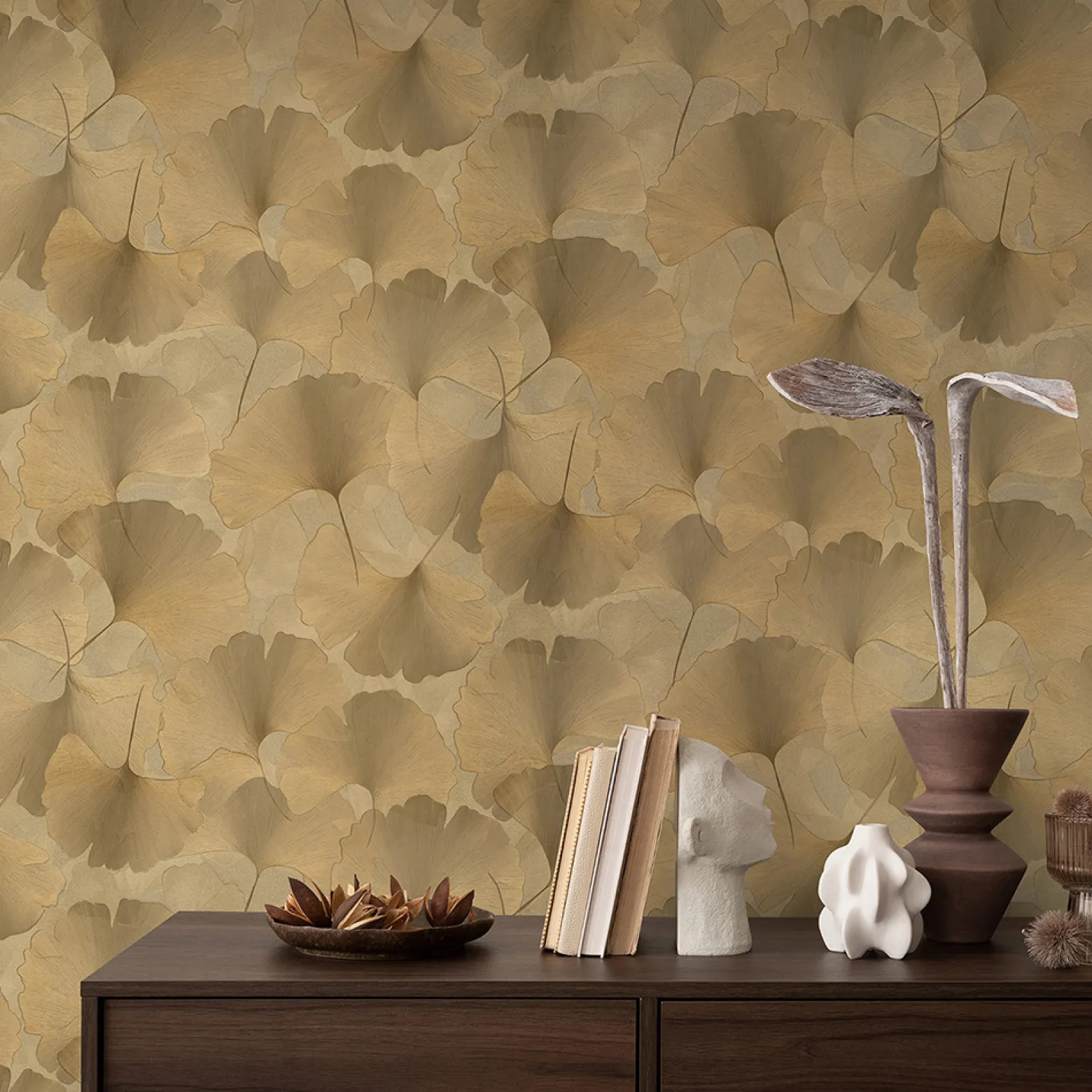 Vliestapete Floral Blätter Gold Metallic 10470-30