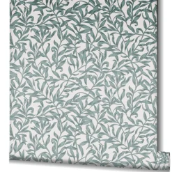 Vliestapete Floral Blätter Motiv Grau Türkis 47639