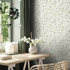 Vliestapete Floral Blätter Ranken Beige Grün 81642