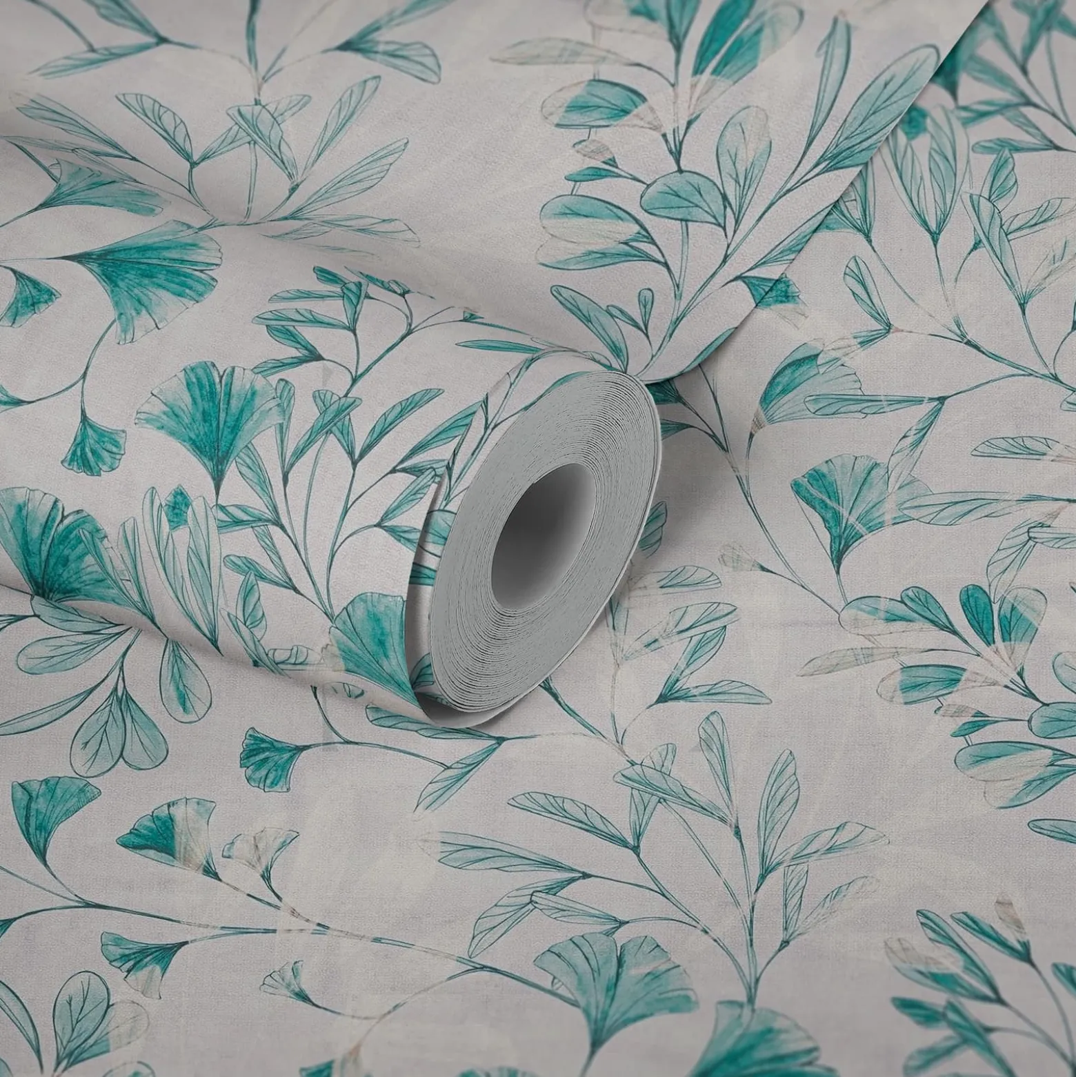 Vliestapete Floral Blätter Ranken Grau Blau 78223-4