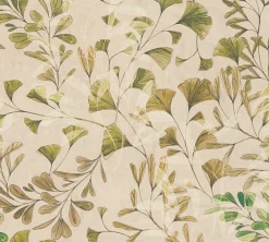 Vliestapete Floral Blätter Ranken Beige Grün 78223-3