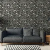 Vliestapete Floral Blätter Schwarz Creme 39434-1