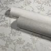 Vliestapete Floral Blätter silber weiß metallic 32703