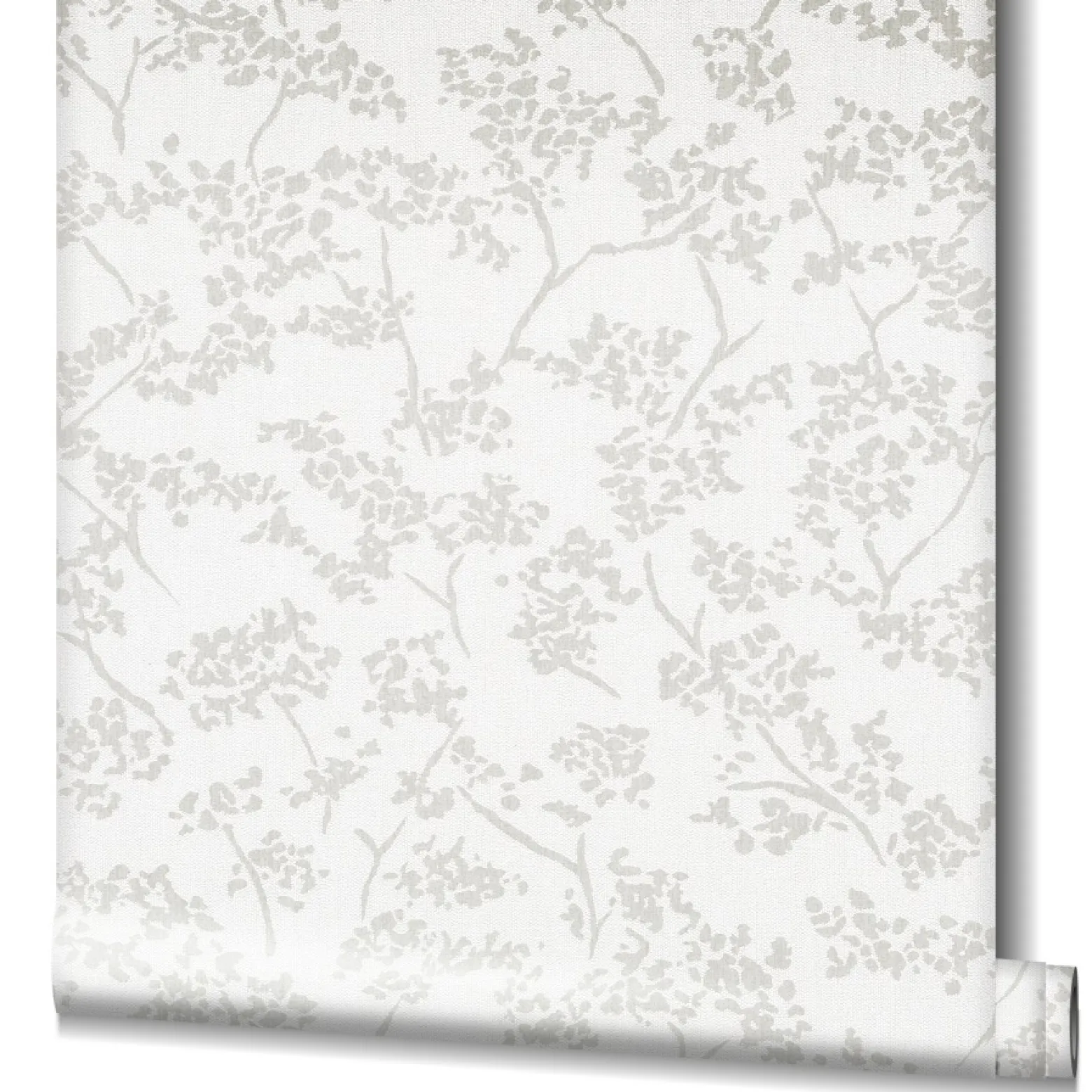 Vliestapete Floral Blätter silber weiß metallic 32703