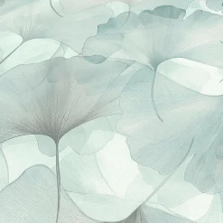 Vliestapete Floral Blätter Türkis Creme Glitzer 10470-18