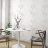 Vliestapete Floral Blätter weiß grau Hailey 82221