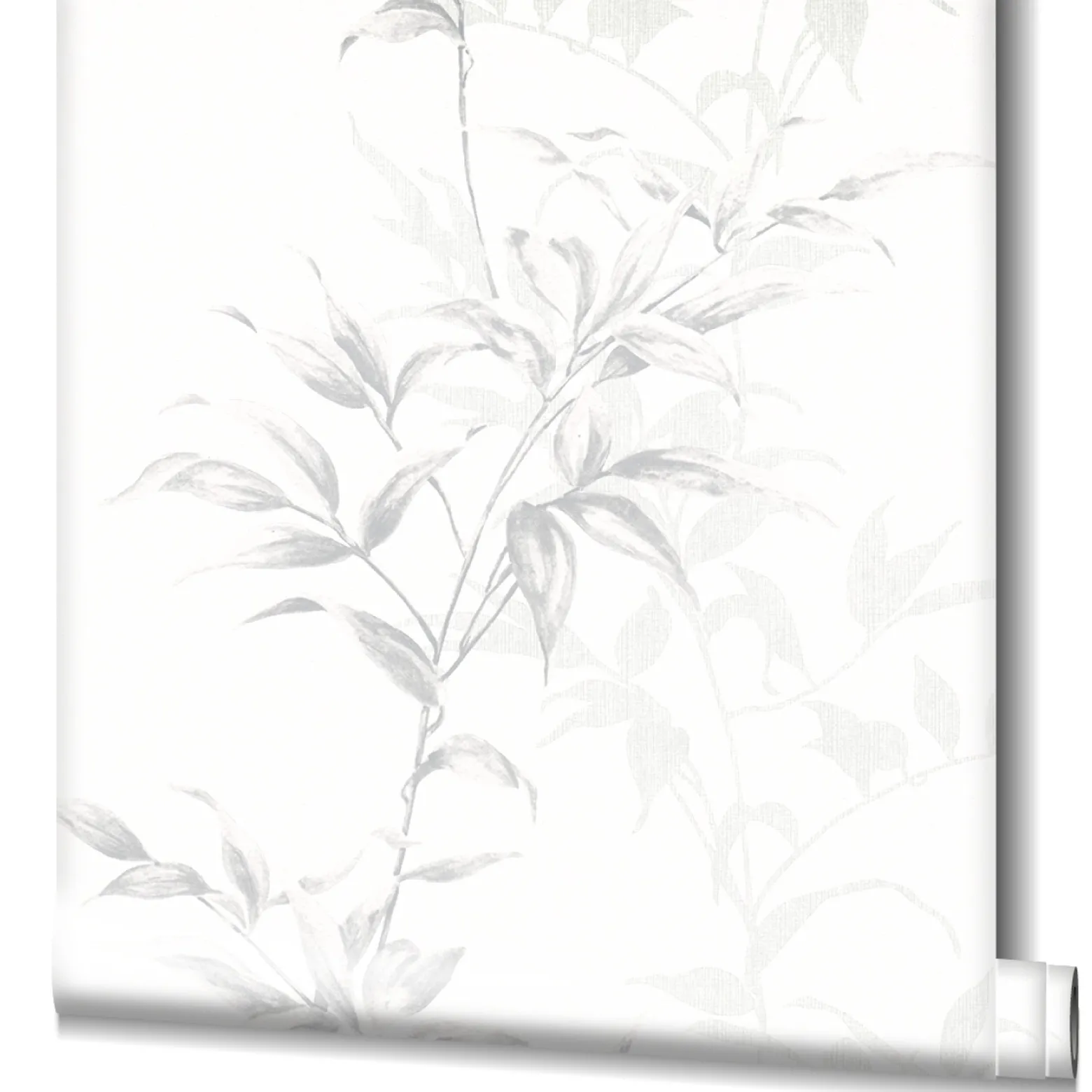 Vliestapete Floral Blätter weiß grau Hailey 82221