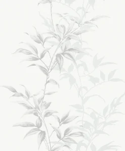 Vliestapete Floral Blätter weiß grau Hailey 82221