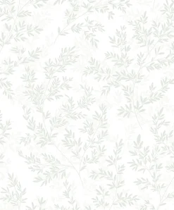 Vliestapete Floral Blätter Zweige Creme Grün 89029