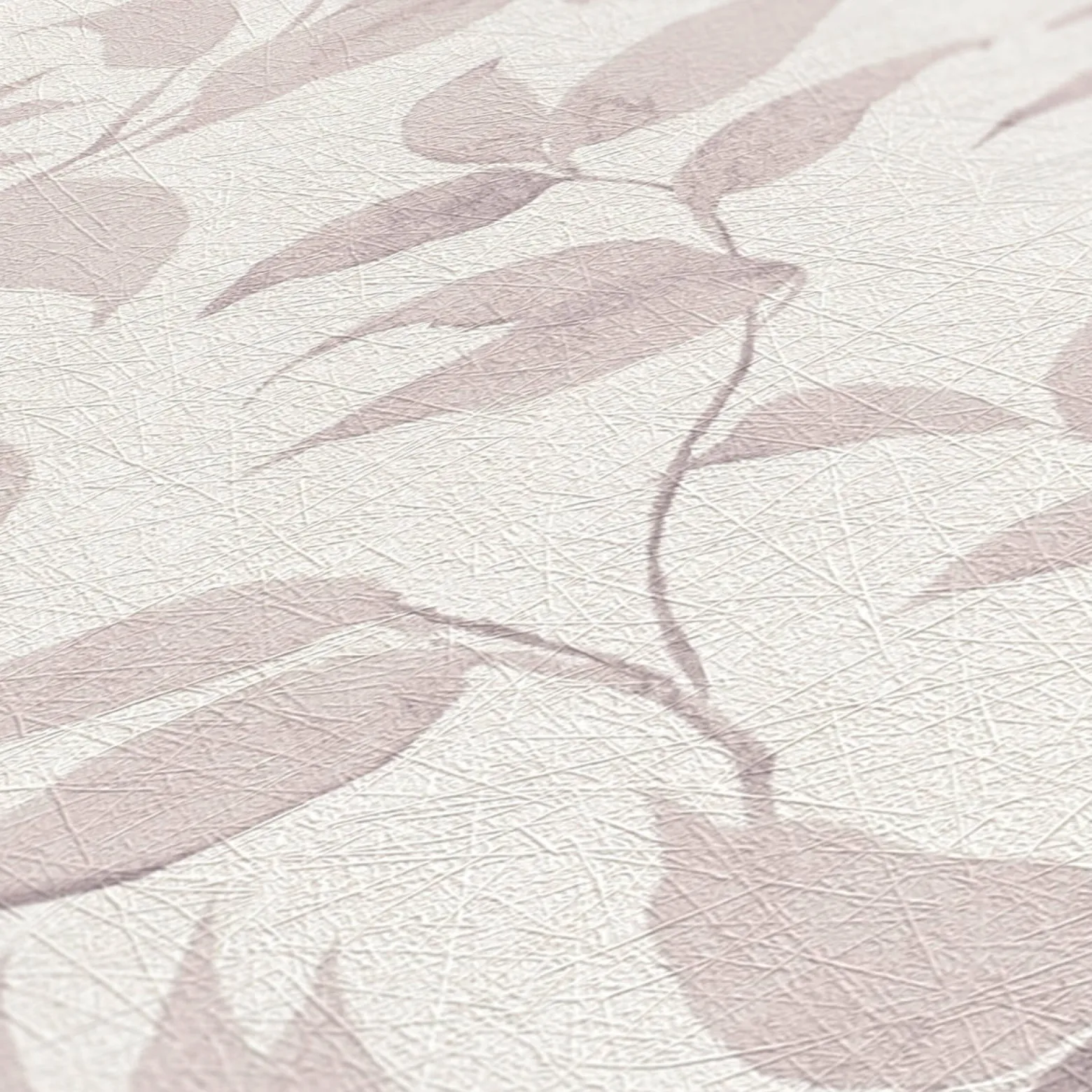 Vliestapete Floral Blätter Zweige Weiß Rosa 38962-1