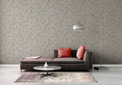 Vliestapete Floral Blätter Zweige Weiß Beige 38962-2