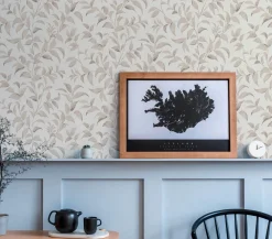 Vliestapete Floral Blätter Zweige Weiß Beige 38962-2