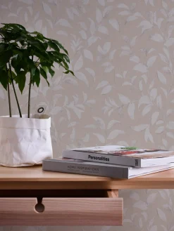 Vliestapete Floral Blätter Zweige Braun Grau 38962-6