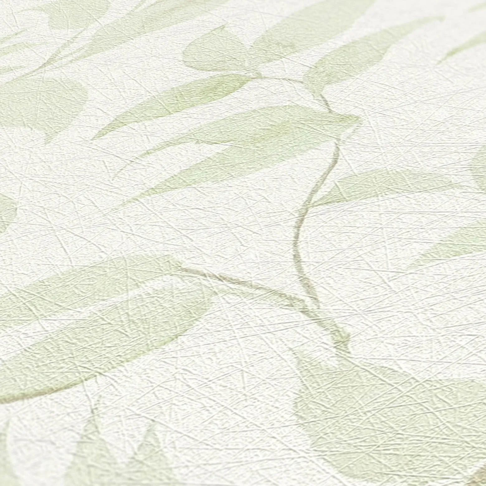 Vliestapete Floral Blätter Zweige Weiß Grün 38962-4