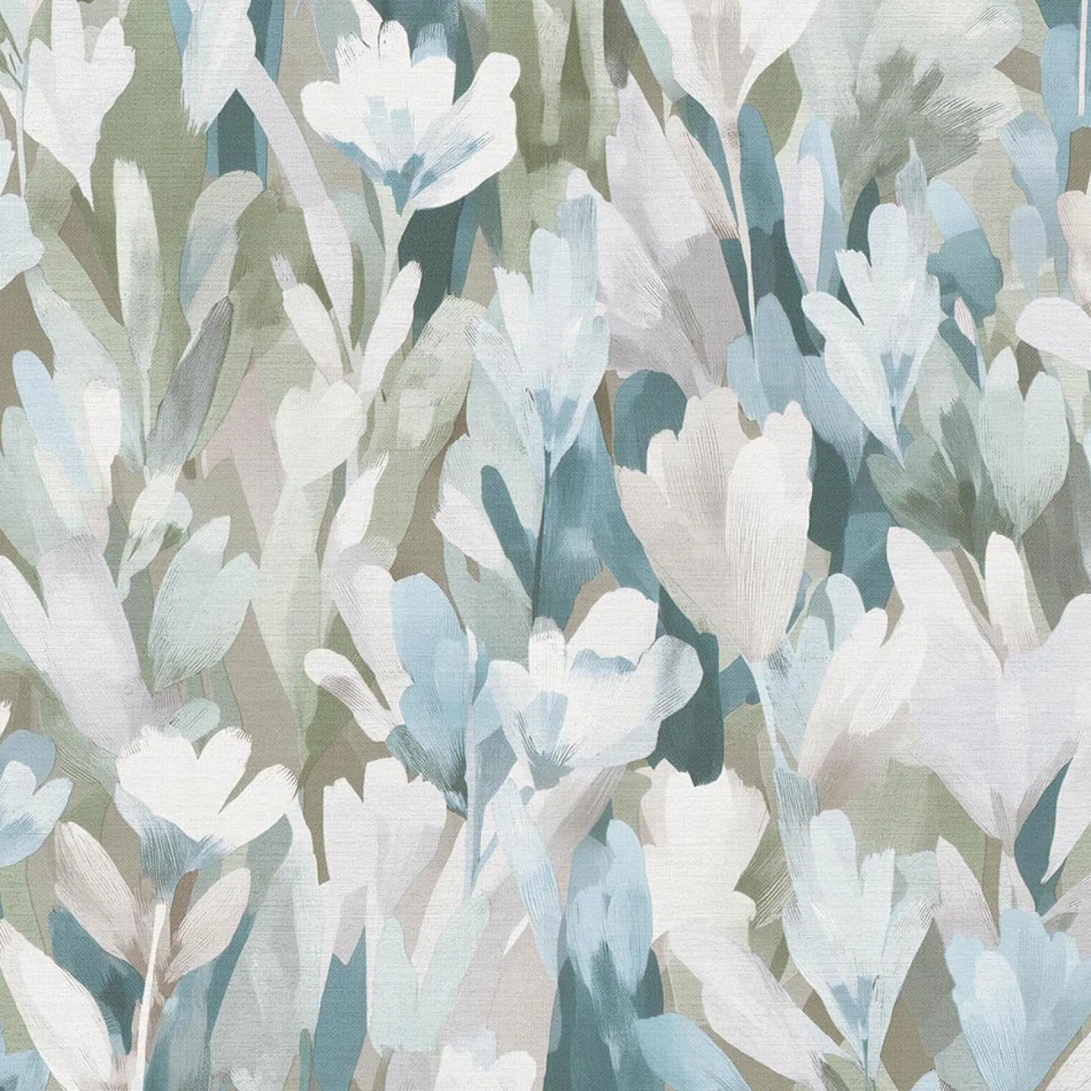 Vliestapete Floral Blumen Blau Grün Braun 10586-07