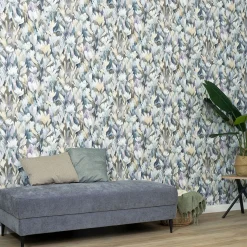 Vliestapete Floral Blumen Blau Creme Braun 10586-09