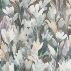 Vliestapete Floral Blumen Blau Creme Braun 10586-09