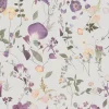 Vliestapete Floral Blumen Blätter Grau Grün Lila 39746-2