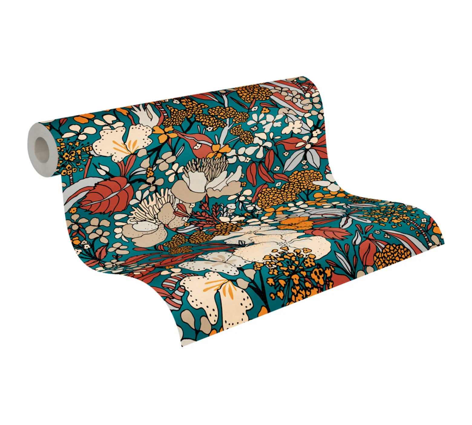 Vliestapete Floral Blumen blau bunt 37756-2