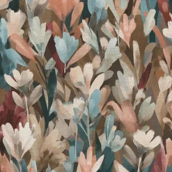 Vliestapete Floral Blumen Braun Blau Orange 10586-11