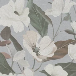 Vliestapete Floral Blumen Grau Grün Creme 10508-31