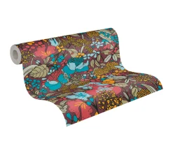 Vliestapete Floral Blumen rot bunt 37756-3