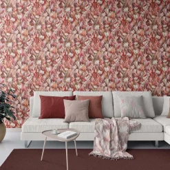 Vliestapete Floral Blumen Rot Rosa Braun 10586-06