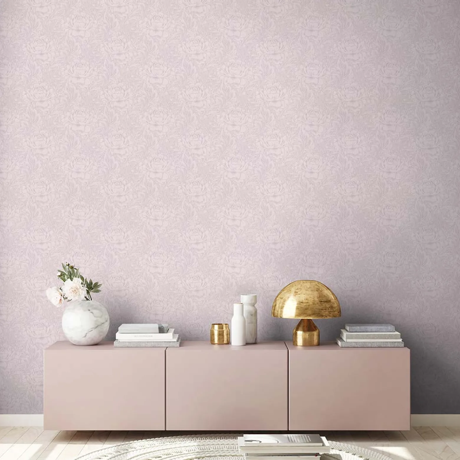 Vliestapete Floral Blumen Textil rosa 38092-2
