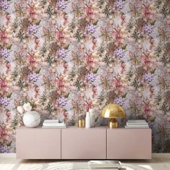 Vliestapete Floral Blumen Vintage grau bunt 38177-3