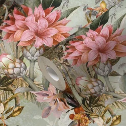 Vliestapete Floral Blumen Vintage grün bunt 38177-1