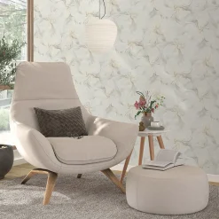 Vliestapete Floral Braun Grau Silber Glitzer 10514-38