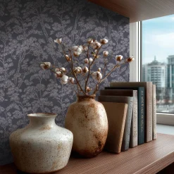 Vliestapete Floral Bäume Abstrakt Blau Grau 79001-1