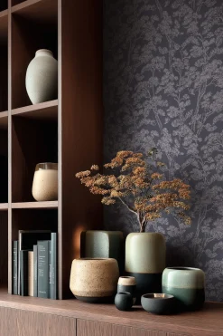 Vliestapete Floral Bäume Abstrakt Blau Grau 79001-1