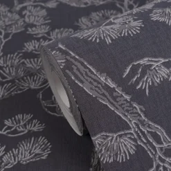 Vliestapete Floral Bäume Abstrakt Blau Grau 79001-1