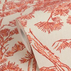 Vliestapete Floral Bäume Abstrakt Beige Rot 79001-4