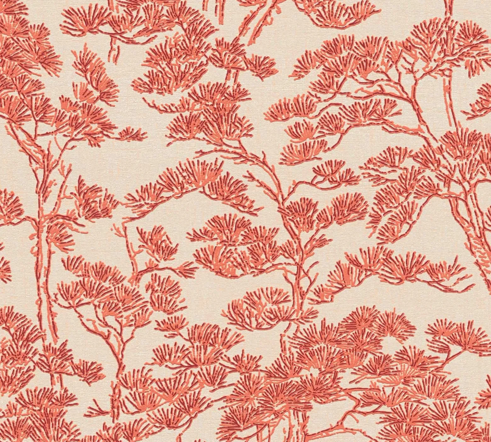 Vliestapete Floral Bäume Abstrakt Beige Rot 79001-4
