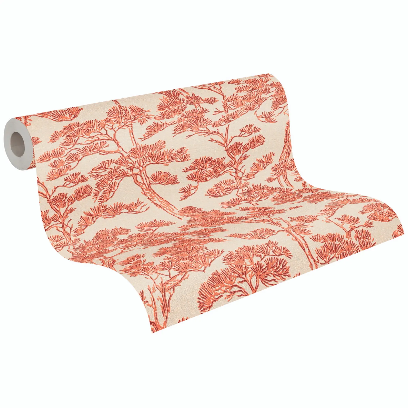 Vliestapete Floral Bäume Abstrakt Beige Rot 79001-4