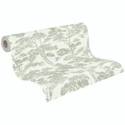 Vliestapete Floral Bäume Abstrakt Creme Grün 79001-3
