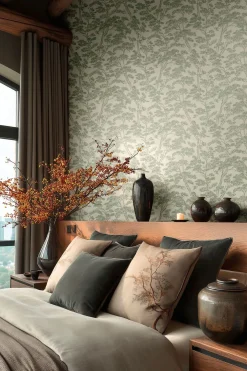 Vliestapete Floral Bäume Abstrakt Creme Grün 79001-3