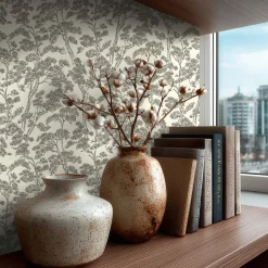 Vliestapete Floral Bäume Abstrakt Weiß Grau 79001-5