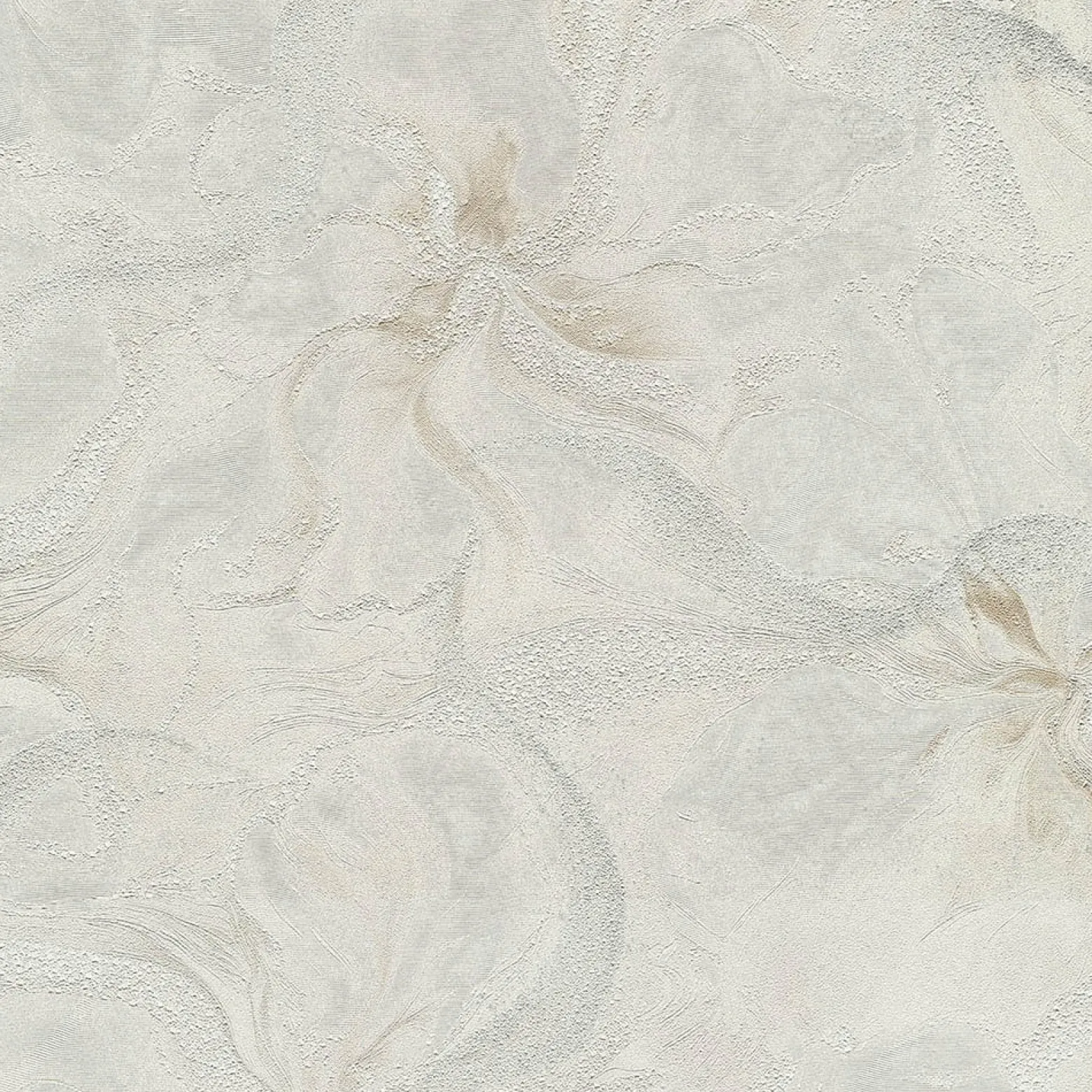 Vliestapete Floral Creme Beige Silber Glitzer 10514-14