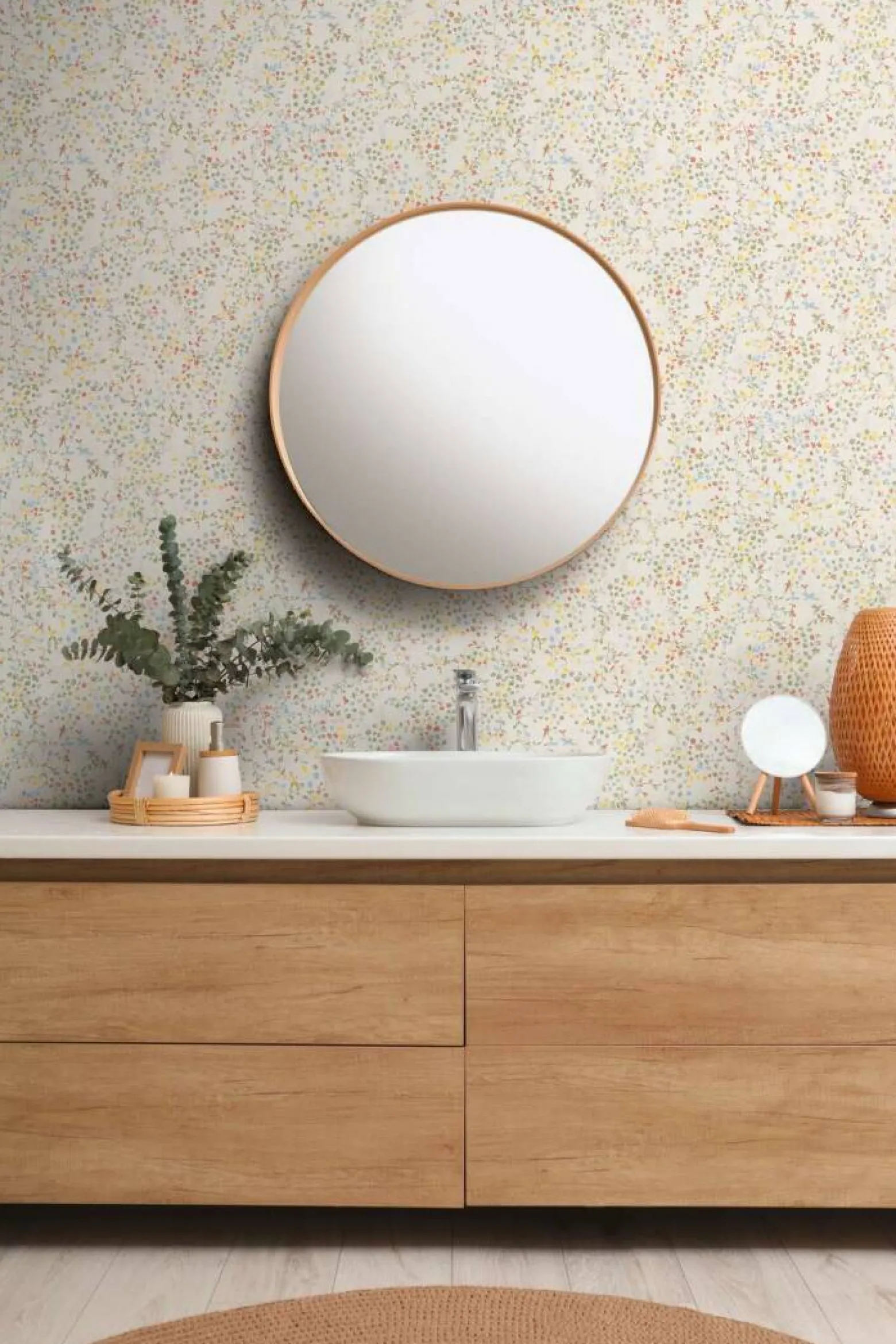 Vliestapete Floral Creme Bunt Kupfer Metallic 39747-1