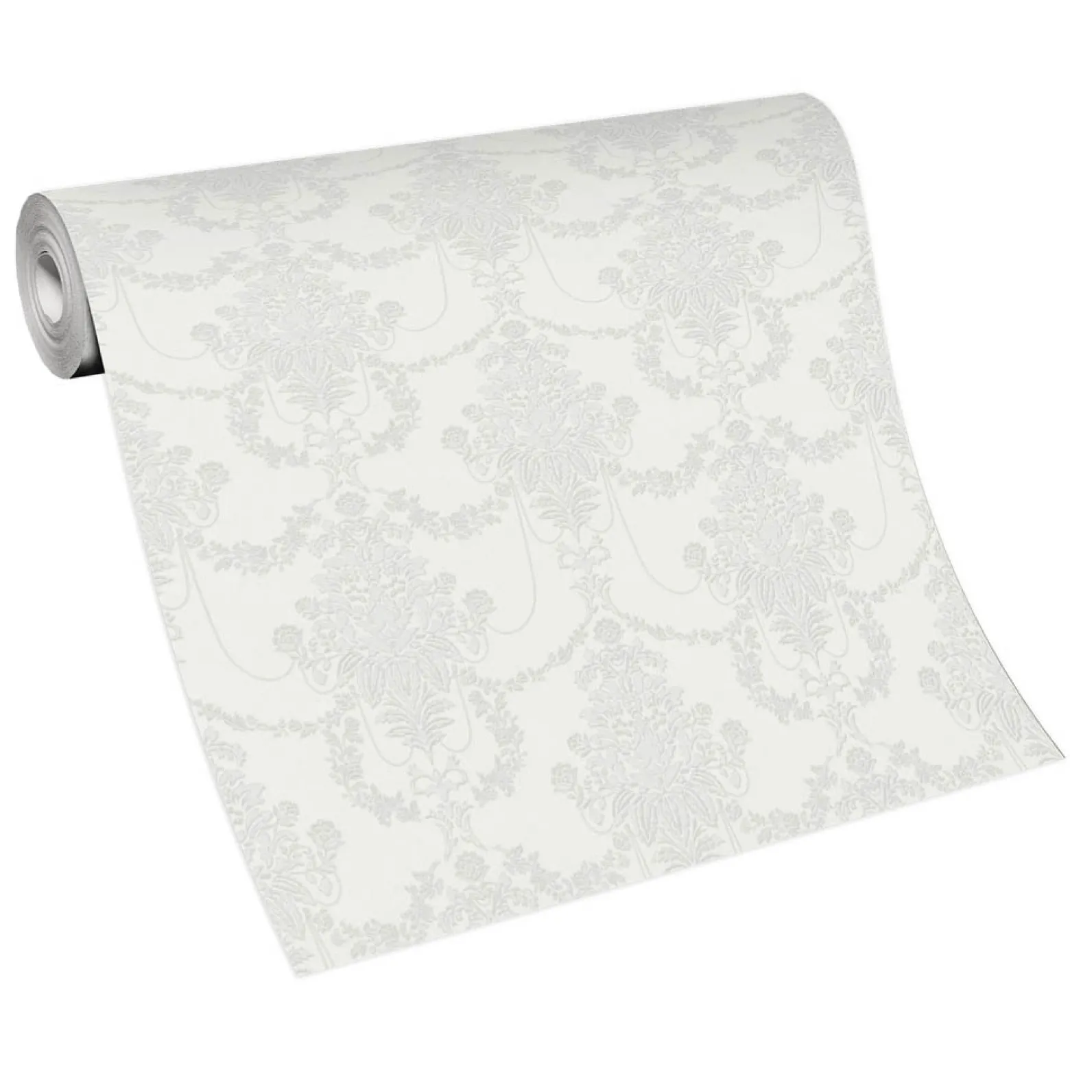 Vliestapete Floral Damast Creme Silber Metallic 10287-31