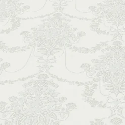 Vliestapete Floral Damast Creme Silber Metallic 10287-31