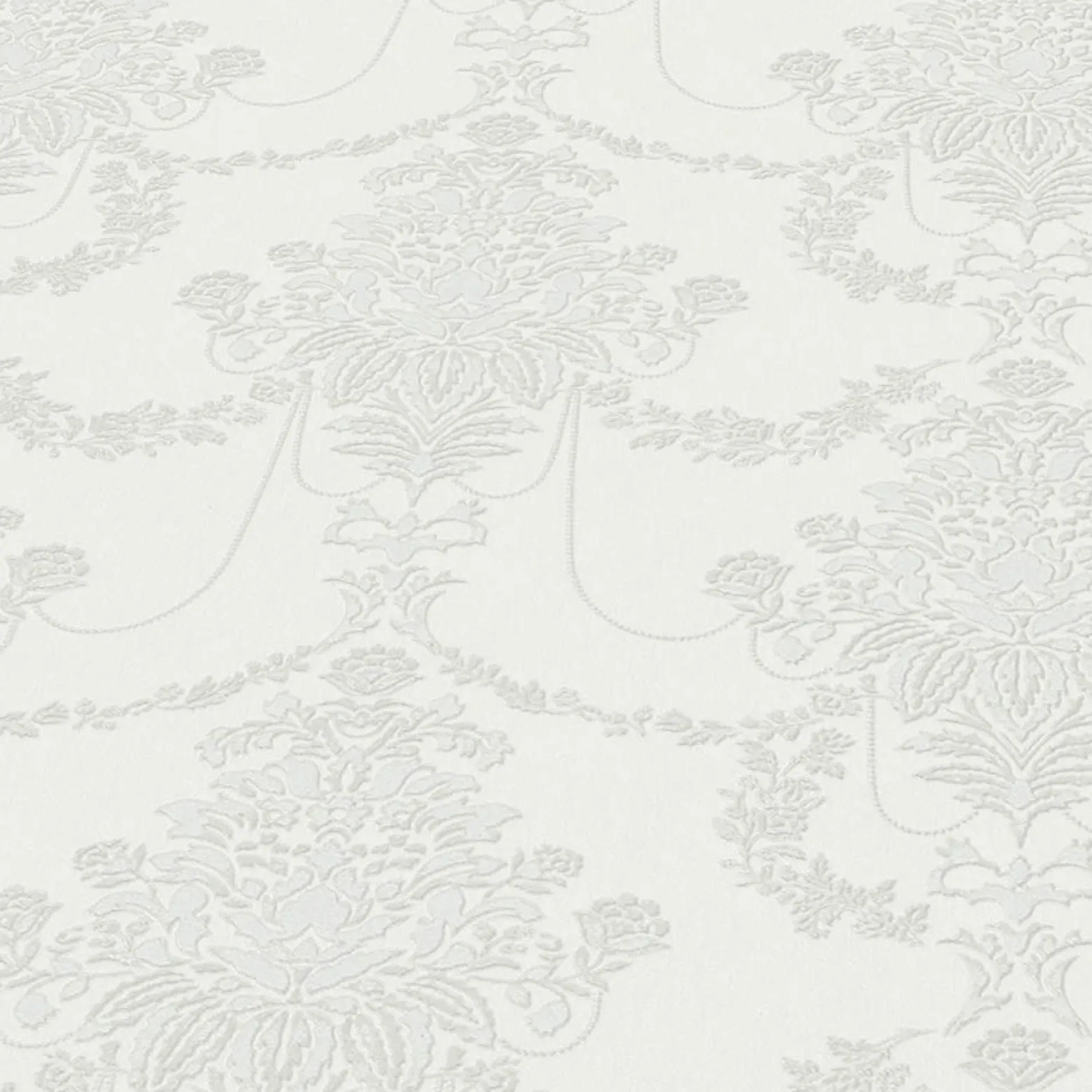 Vliestapete Floral Damast Creme Silber Metallic 10287-31